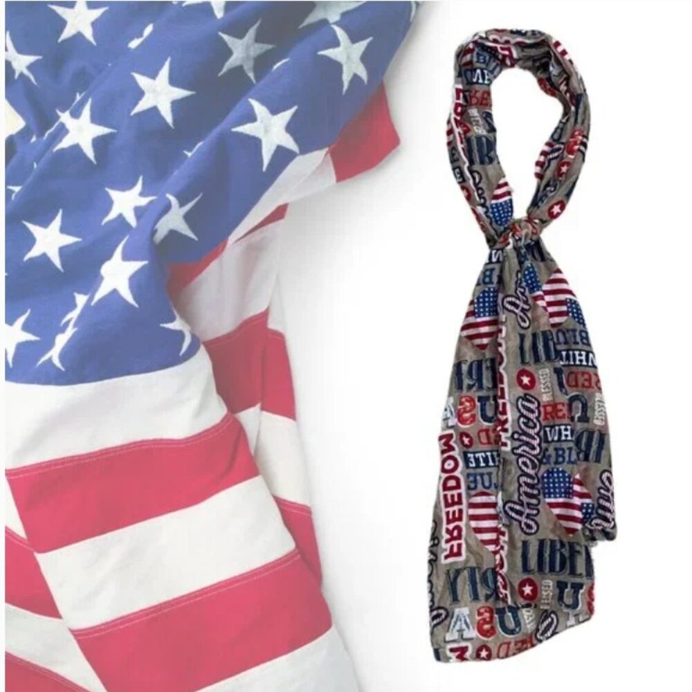 🆕NWOT Americana Scarf • 64 Inches